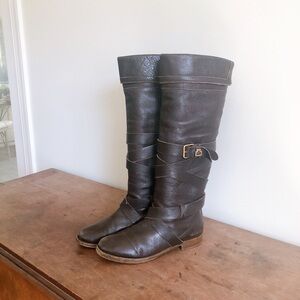 Chloe Knee High Brown Leather Riding Boots